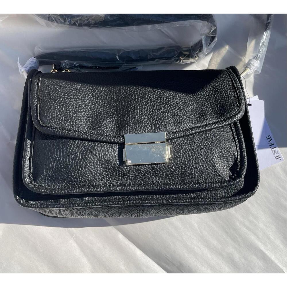 Just Fab - Black Purse With Extra Long Shoulder Strap